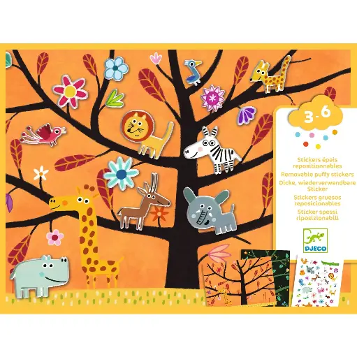 [djeco-dj09948] Créer avec des stickers - Chats perché