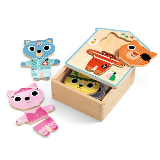 [djeco-dj01678] Puzzle bois - Dressup Mix 