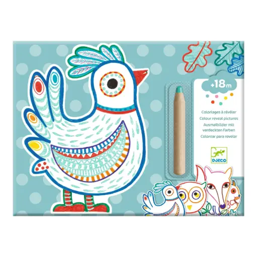 [djeco-dj00063] Coloriages à révéler - Animaux de la forêt