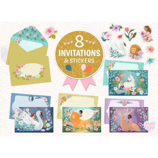 [Djeco-DD03494] Invitations et stickers - Créatures merveilleuses - Djeco