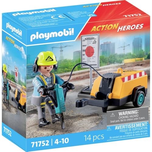 [Playmobil-71752] Ouvrier avec marteau-piqueur et signalis - Playmobil