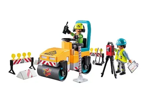[Playmobil-71751] Ouvriers avec rouleau compresseur et signalisation - Playmobil