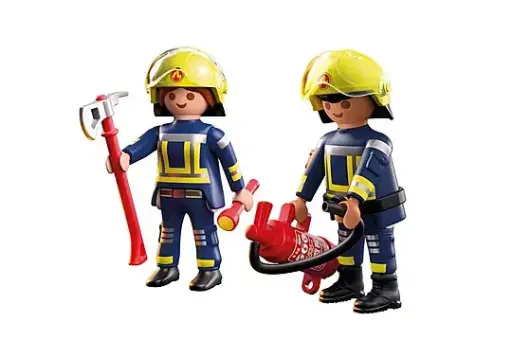 [Playmobil-71885] Playmobil - Duo : Pompiers avec hache et extincteur
