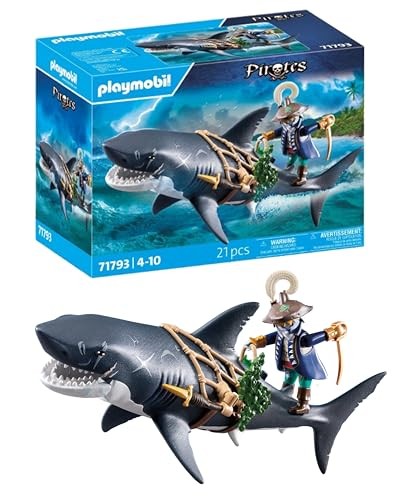 [Playmobil-71793] PLAYMOBIL Pirate et requin géant avec mâchoire articulée