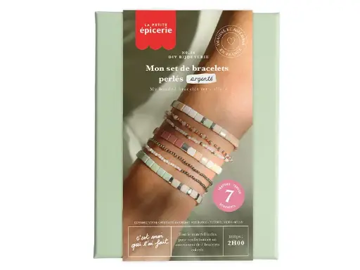 [lpe-290042] Kit DIY Bijouterie - Mon set de bracelets perlés - argent
