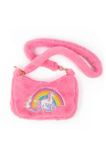 [greatpretenders-83328] Sac à main peluche rose - Licorne 