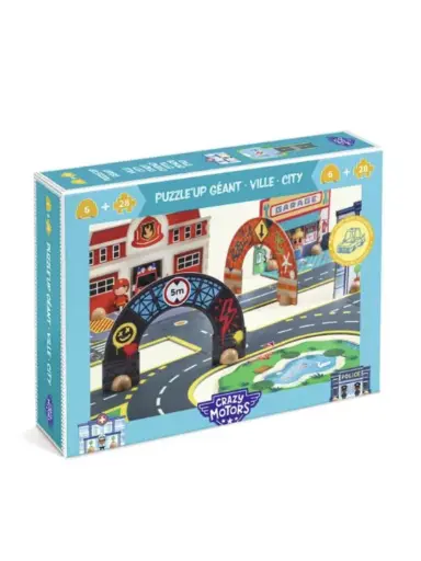 [Djeco - DJ05499] CRAZY MOTORS - Puzzl'Up Géant - Circuit de ville
