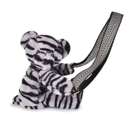 [GroupeDetC-DC4565] Sac bandoulière - Ours en peluche zébré - 30 cm 