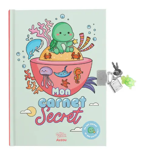 [Auzou-9791039572668] MON CARNET SECRET - PORTE-CLÉ TORTUE